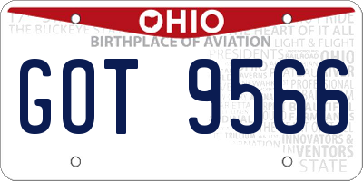 OH license plate GOT9566