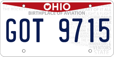 OH license plate GOT9715