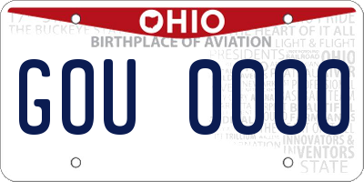OH license plate GOU0000