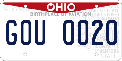 OH license plate GOU0020