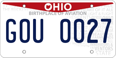 OH license plate GOU0027