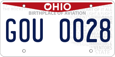 OH license plate GOU0028
