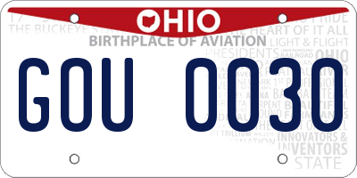 OH license plate GOU0030