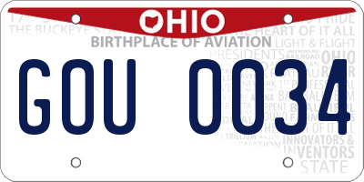OH license plate GOU0034