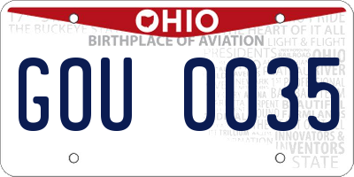 OH license plate GOU0035