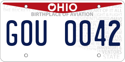OH license plate GOU0042