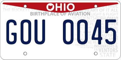 OH license plate GOU0045
