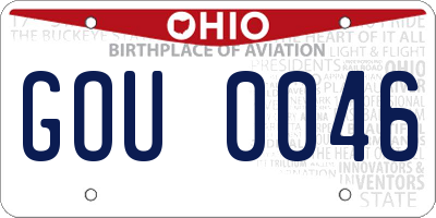 OH license plate GOU0046