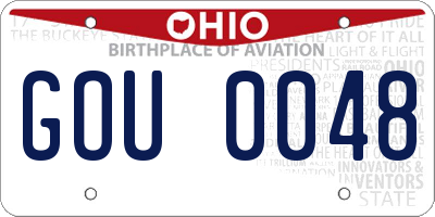 OH license plate GOU0048