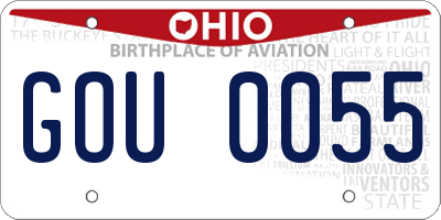 OH license plate GOU0055