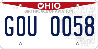 OH license plate GOU0058