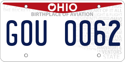 OH license plate GOU0062