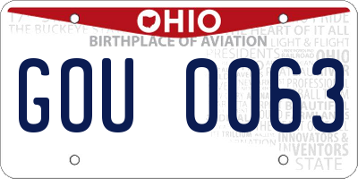 OH license plate GOU0063