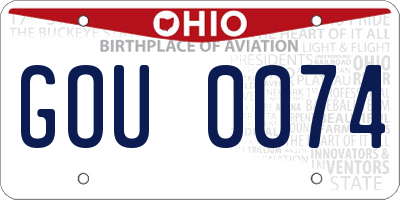 OH license plate GOU0074