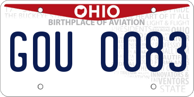 OH license plate GOU0083