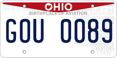 OH license plate GOU0089