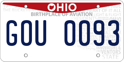 OH license plate GOU0093