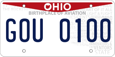 OH license plate GOU0100