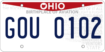 OH license plate GOU0102
