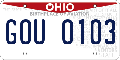 OH license plate GOU0103
