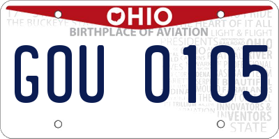 OH license plate GOU0105