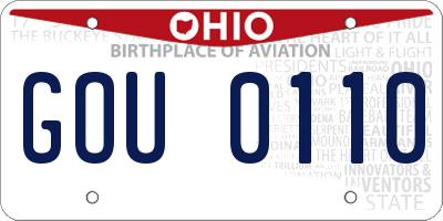 OH license plate GOU0110