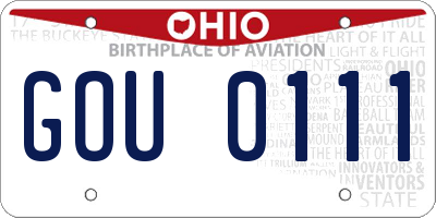 OH license plate GOU0111