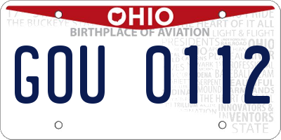 OH license plate GOU0112
