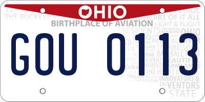 OH license plate GOU0113