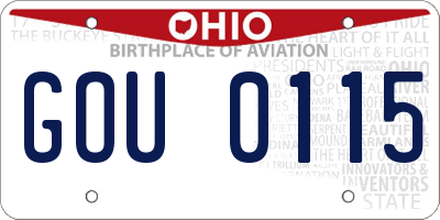 OH license plate GOU0115