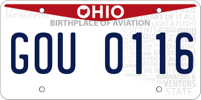 OH license plate GOU0116