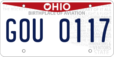 OH license plate GOU0117