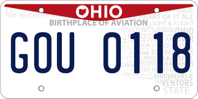 OH license plate GOU0118