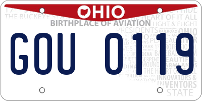 OH license plate GOU0119
