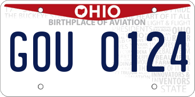 OH license plate GOU0124