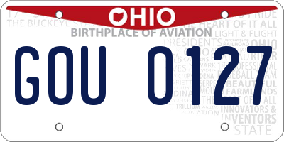 OH license plate GOU0127