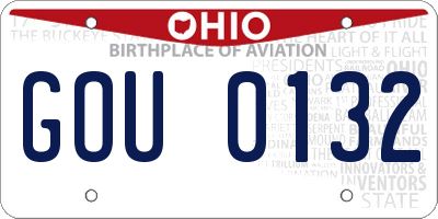 OH license plate GOU0132
