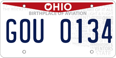 OH license plate GOU0134
