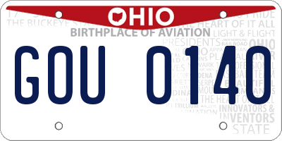 OH license plate GOU0140