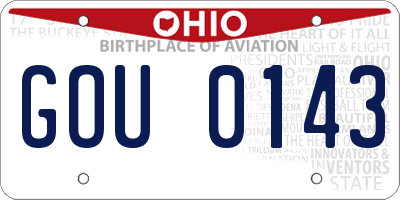 OH license plate GOU0143