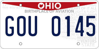 OH license plate GOU0145