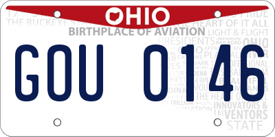 OH license plate GOU0146