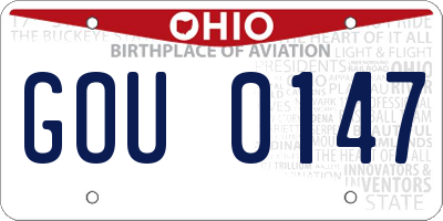 OH license plate GOU0147