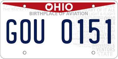 OH license plate GOU0151