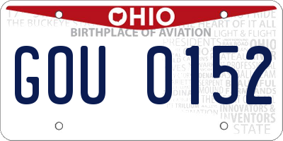 OH license plate GOU0152