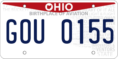 OH license plate GOU0155