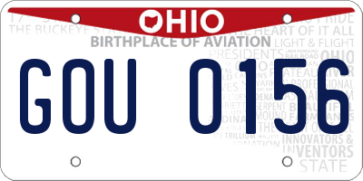 OH license plate GOU0156