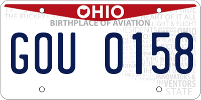 OH license plate GOU0158