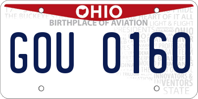 OH license plate GOU0160