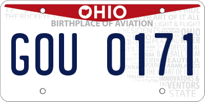 OH license plate GOU0171